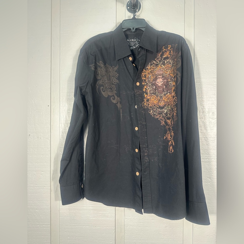 Brad Butter Y2K Men’s Long Sleeve Button Down Shirt Size Large EUC